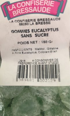 Gommes eucalyptus sans sucres