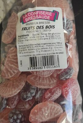 Fruits des bois front packaging