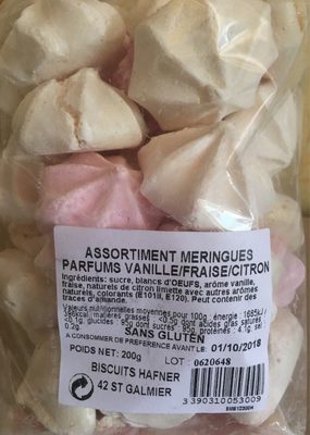 Assortiment Meringues Parfums Vanille/Fraise/Citron