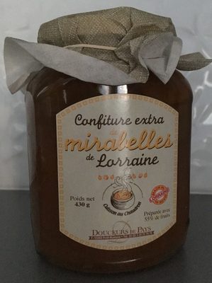 Confiture extra de mirabelles de Lorraine front packaging