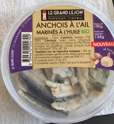 Anchois a l'ail front packaging