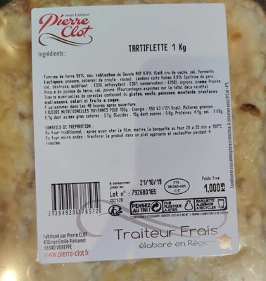 Tartiflette Pierre clot