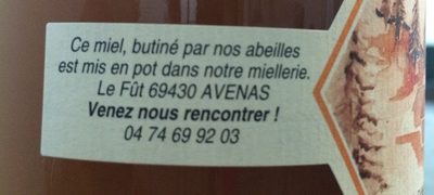 Miel de Sapin ingredients label