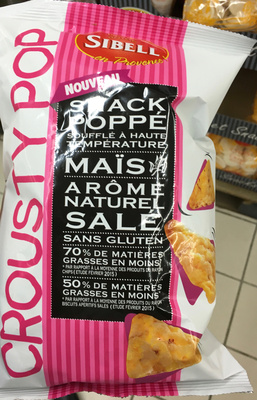 Crousty Pop Snack poppé Maïs arôme naturel salé