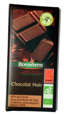 Chocolat noir 60% cacao front packaging