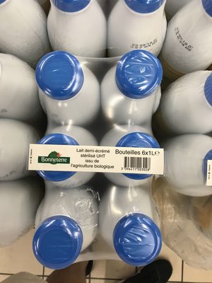Lait 1/2 écrémé bonneterre front packaging