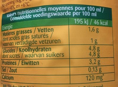 Lait 1/2 écrémé bonneterre nutrition facts table