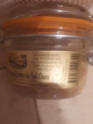 Foie gras de canard entier du sud ouest nutrition facts table