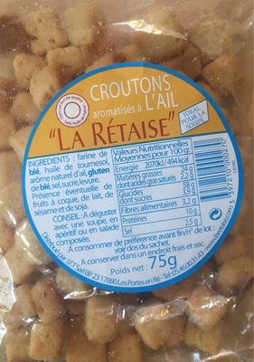 Croutons à l’ail front packaging