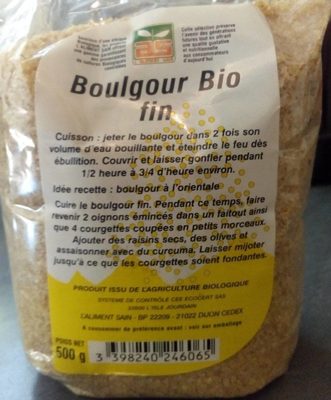 Boulgour bio fin front packaging