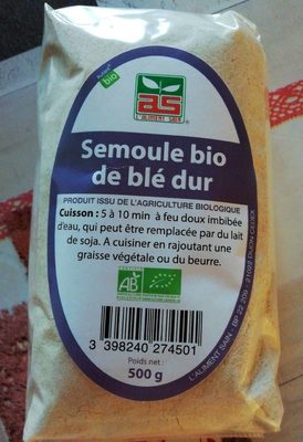 Semoule bio de blé dur