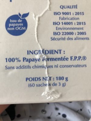 Immun'âge - 60 Sachets - Immun'âge ingredients label