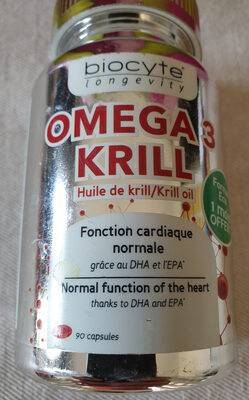 Oméga 3 Krill - 90 Gélules - Biocyte front packaging
