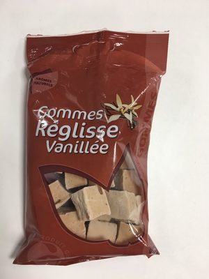 Gommes réglisse vanillé front packaging