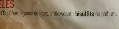 Champignons eminces 1 kg ingredients label