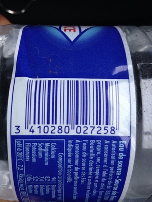 Eau de source - Source des fées front packaging