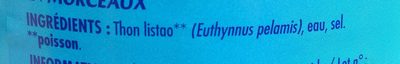 Thon listao en morceaux au naturel 800g 560g (4/4) ingredients label
