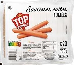 Saucisses cuites fumees x20 700g