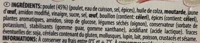 Salade de poulet ingredients label