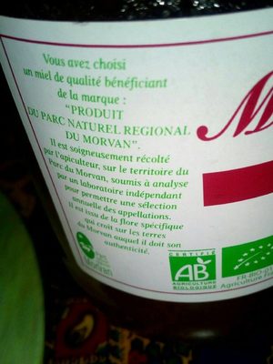 Miel de sapin ingredients label