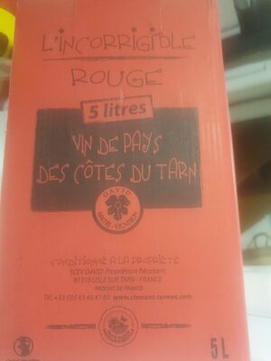 Vin de pays des Côtes du Tarn front packaging