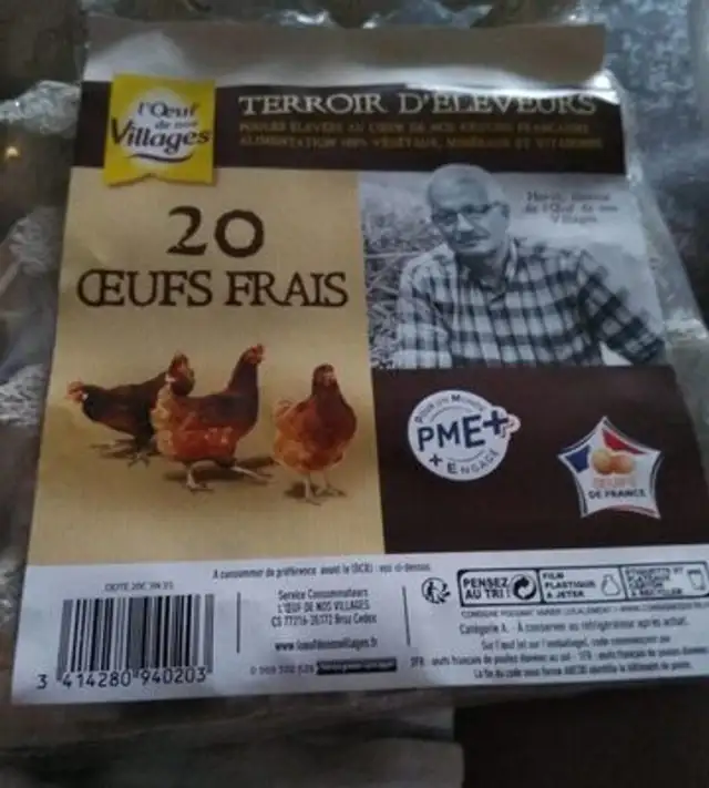 L oeuf de nos villages terroir d'éleveurs front packaging