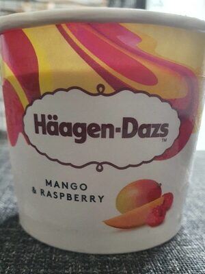 Mango & raspberry ice cream