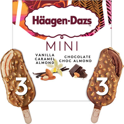 MINI helado de chocolate con almendras y vainilla caramelo y chocolate