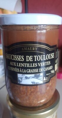 Saucisses de Toulouse aux lentilles vertes front packaging