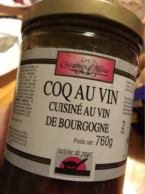 Coq au Vin cuisiné au vin de bourgogne