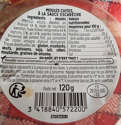 Moules à la sauce escabèche