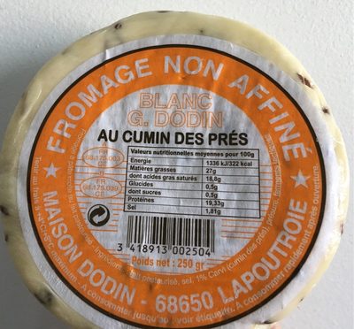 Fromage non affiné - Blanc G. Dodin au cumin des prés front packaging