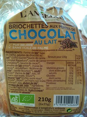 Briochettes aux Pépites de Chocolat au Lait