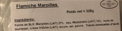 Flamiche maroilles ingredients label