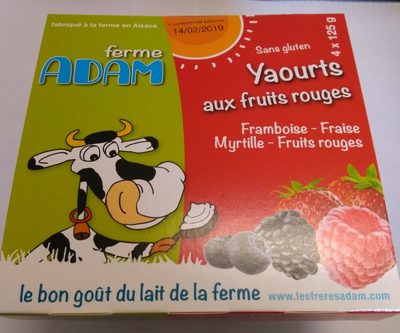 Yaourt aux fruits rouges Ferme Adam