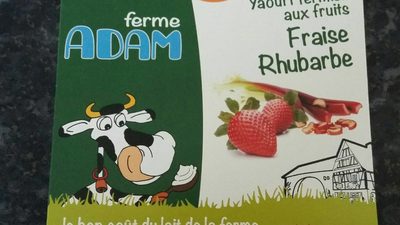 Yaourt fermier fraise rhubarbe