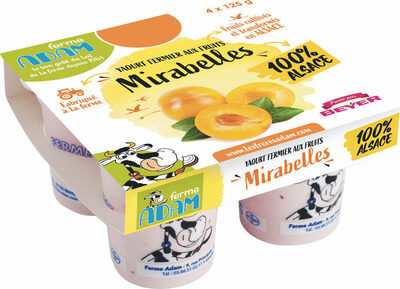 Yaourts fermiers aux fruits Mirabelles 100% Alsace