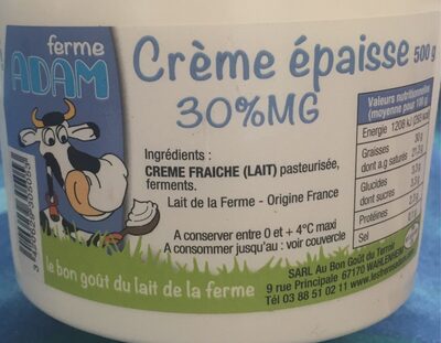Crème épaisse 30% MG