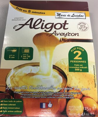 Préparation déshydratée pour l'Aligot d'Aveyron