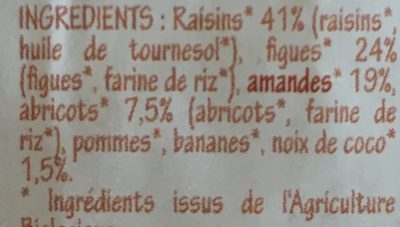 Melange De Fruits Secs Special Muesli ingredients label