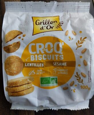 Croq' biscuits Lentilles Sésame