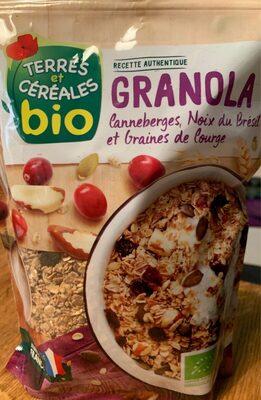 Granola canneberges noix bresil graine de courges