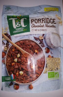 Porridge Chocolat Noisettes front packaging