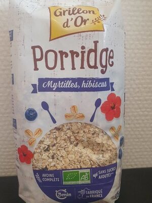 Porridge myrtilles hibiscus front packaging