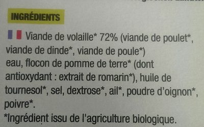 Haché de Volaille ingredients label