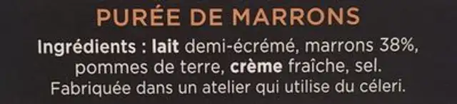 Bq.puree Marron 2X180 Cre, ingredients label