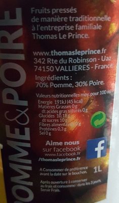 Le prince ingredients label
