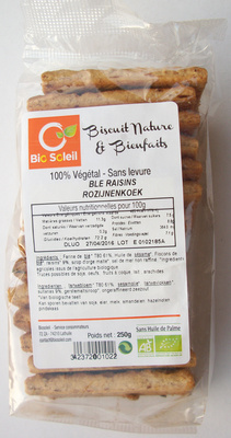 Biscuits Nature & Bienfaits Blé & Raisins