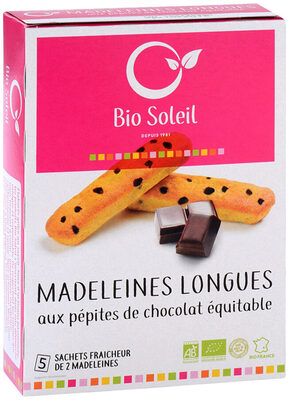 Madeleines longues aux pépites de chocolat équitable