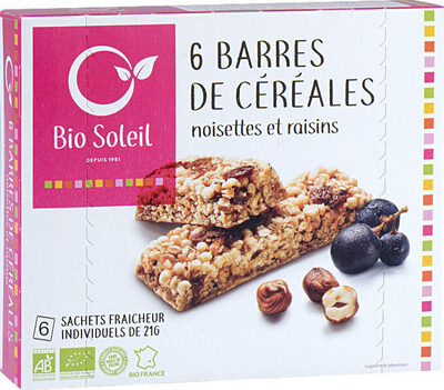 Barres de Céréales Noisettes et Raisins